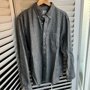 J.Crew Chambray Long-Sleeve Button Up Shirt Size L